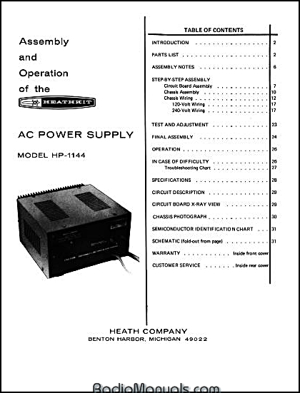 Heathkit HP-1144 Assembly and Instruction Manual